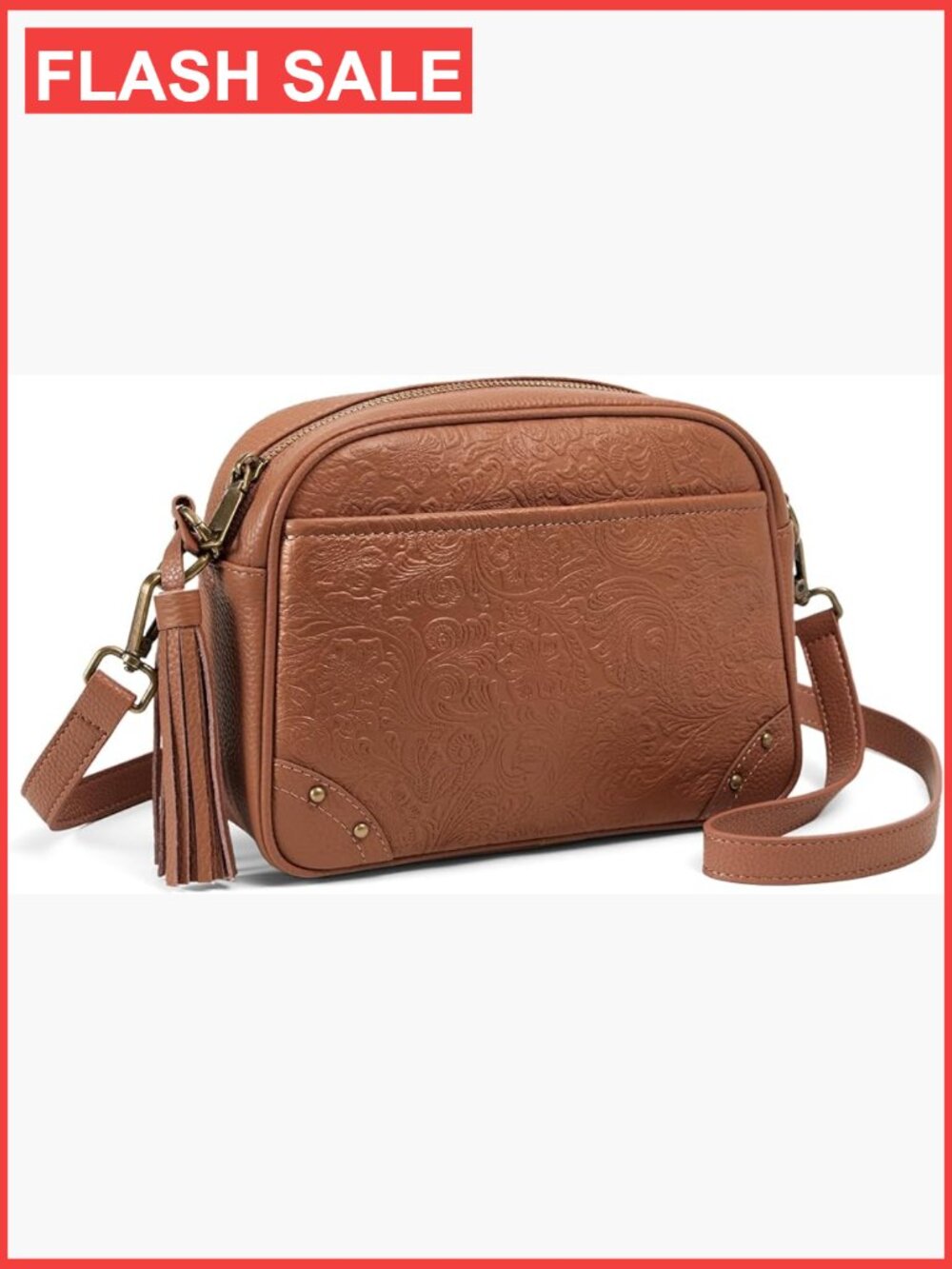 Anti-theft Crossbody Bag with RFID Blocking, Genuine Leather Small Handbag
